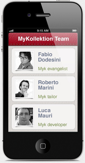 Il team che ha creato la App MyKollektion