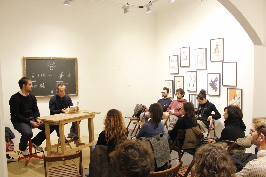 Il 5 dicembre scorso Enrico Brizzi ha presentato da Van Der, con un reading, il suo  ultimo libro Lorenzo Pellegrini e le donne. La presentazione è stata accompagnata con una mostra dei disegni originali utilizzati per illustrare la pubblicazione.