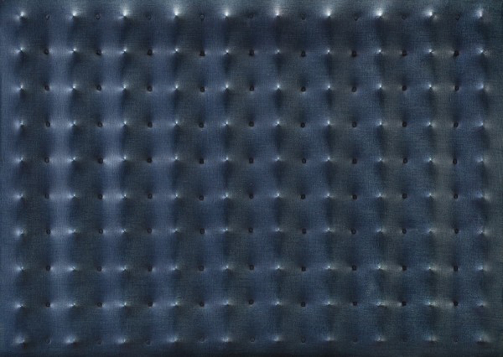 LOTTO 58 - ENRICO CASTELLANI, Senza titolo (Superficie blu), 1961. Inchiostro e cera su tela. 50 x70 cm (con listello). Stima: 300-350.000 euro.