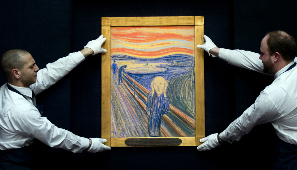 La versione su carta del celebre Urlo di Edvard Munch che nel 2012 ha raggiunto, da Sotheby's New York, la bellezza di 107 milioni di dollari.