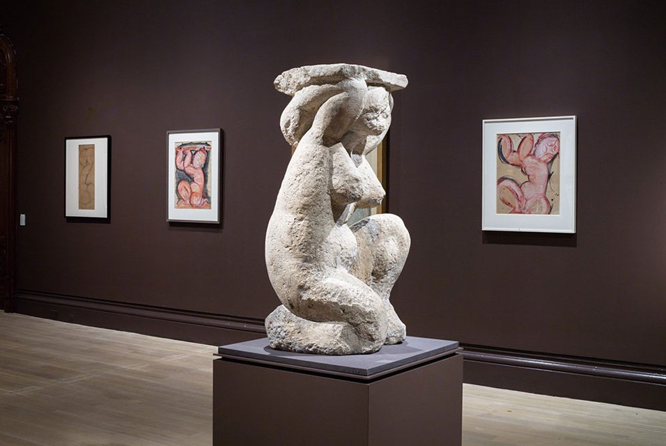 Una vista della mostra "Modigliani Unmasked", in corso fino al 4 febbraio prossimo a The Jewish Museum, NY.