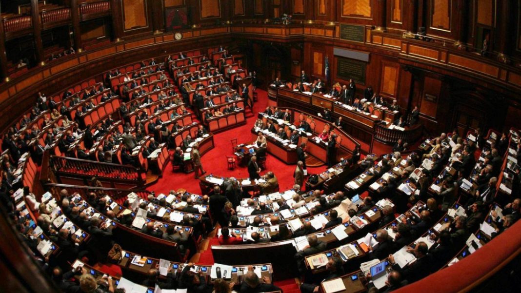 L'aula del Senato della Repubblica Italiana che ha sede a Palazzo Madama.