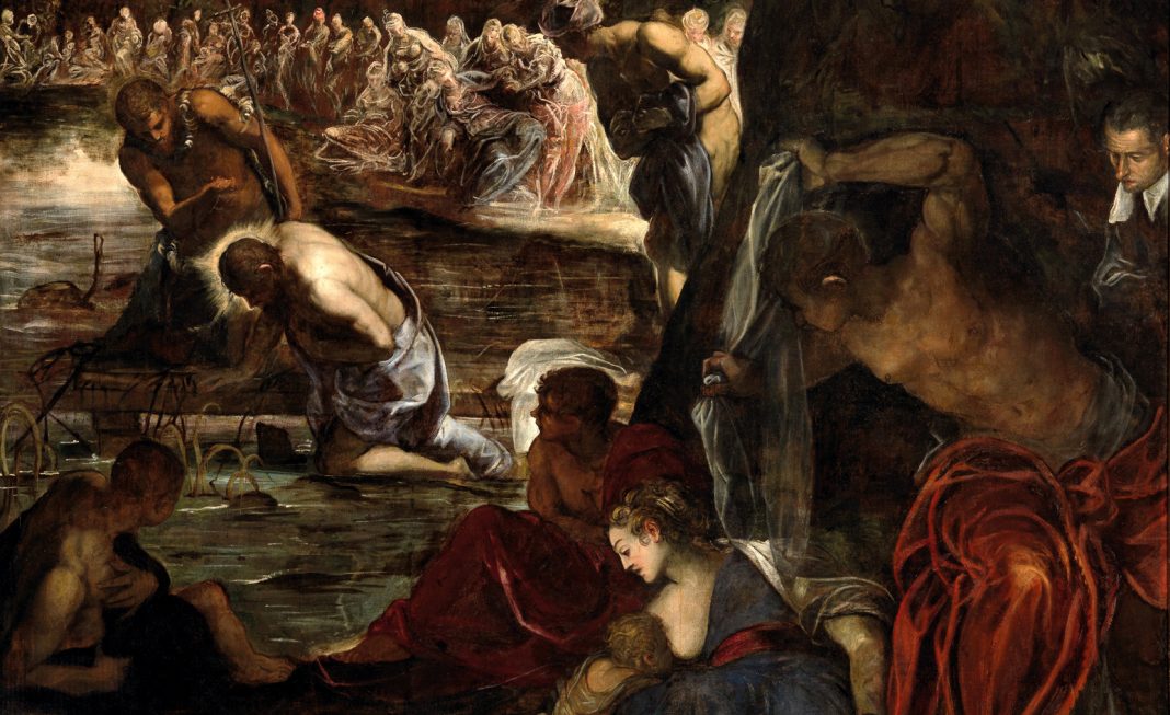 Jacopo Robusti detto Tintoretto, particolare de Il Battesimo di Cristo