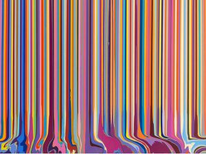 LOTTO 387 - IAN DAVENPORT, After Bonnard, 2012. Acrilico su acciaio inox montato su pannello in alluminio, 200 x 200 cm (particolare). Stima: 80.000,00-120.000,00 euro. Courtesy: Bertolami Fine Arts.