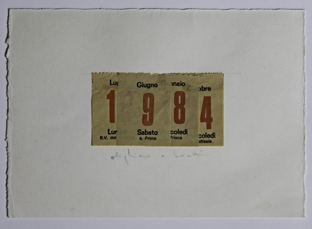 Alighiero Boetti - Calendario - Collage su carta, 1984