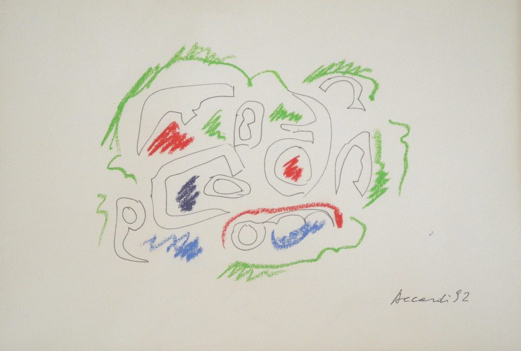 Carla Accardi - Senza titolo - China e pastelli su carta, 1992
