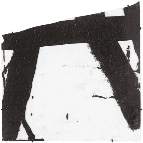 Pierre Soulages Goudron sur verre 45,5 × 45,5, 1948-2 Collection Centre Pompidou, Paris. Musée national d’art moderne. Centre de création industrielle © Adagp, Paris / 2018 ProLitteris, Zurich