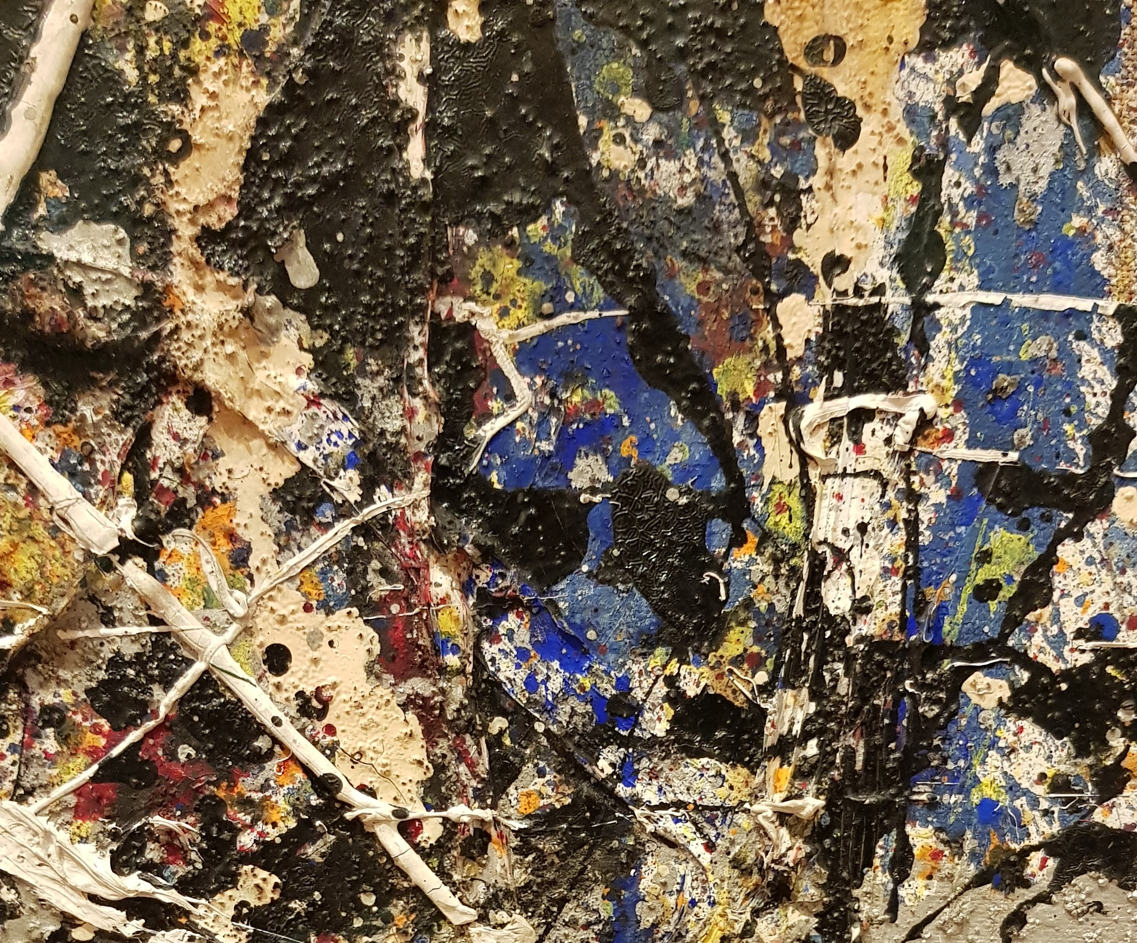 Un particolare di Alchemy, opera del 1947 di Jackson Pollock conservata presso la Collezione Peggy Guggenheim ci Venezia. Foto: Tullia Zanella