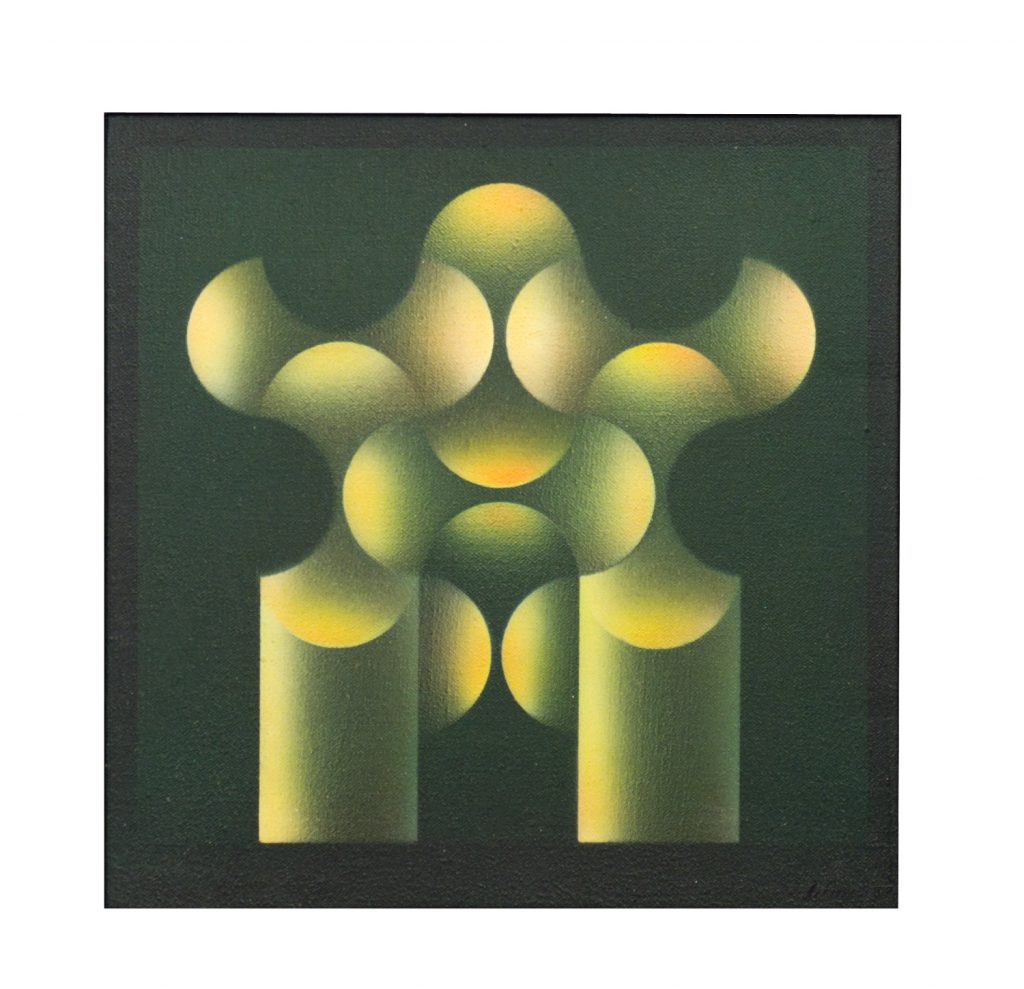 Julio Le Parc, Modulation 389 theme 31 a varation, 1979. Acrilici su tela 30x30 cm. Courtesy: Alessandro Casini