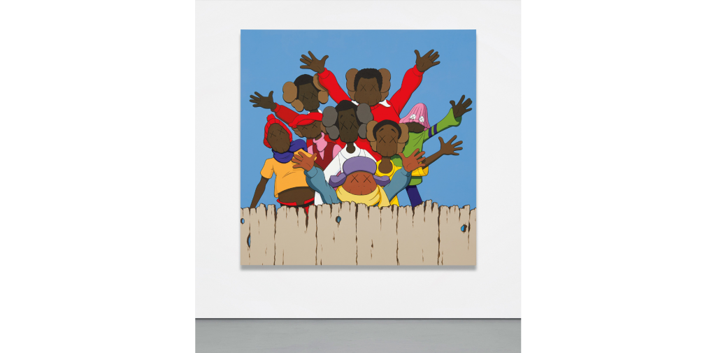 LOTTO 2 - KAWS, Untitled (Fatal Group) 2004. Acrylic on canvas, 173 x 173 cm. SOLD FOR $3,495,000