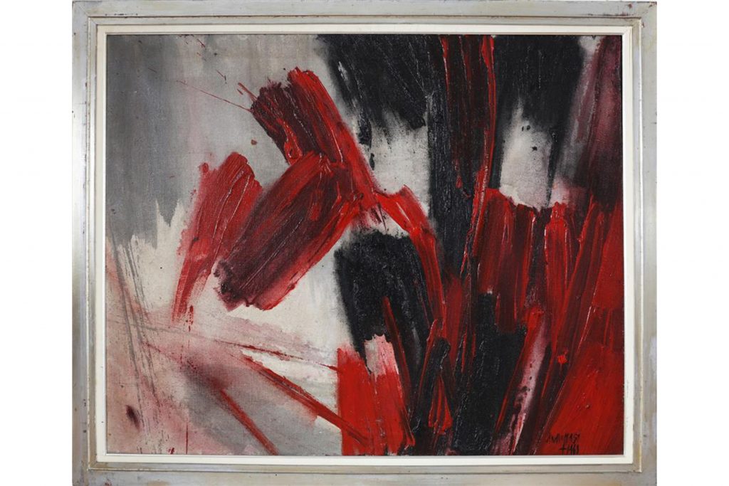  Manuel MAMPASO, Rojo Y Negro, 1961. Olio su tela 106x80