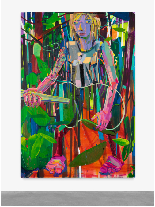 LOTTO 1T - Dana Schutz, Her Arms, 2003. Oil on canvas,  243.8 x 167.6 cm. Quest'opera è stata venduta a 795,000 $ stabilendo il nuovo record per l'artista.