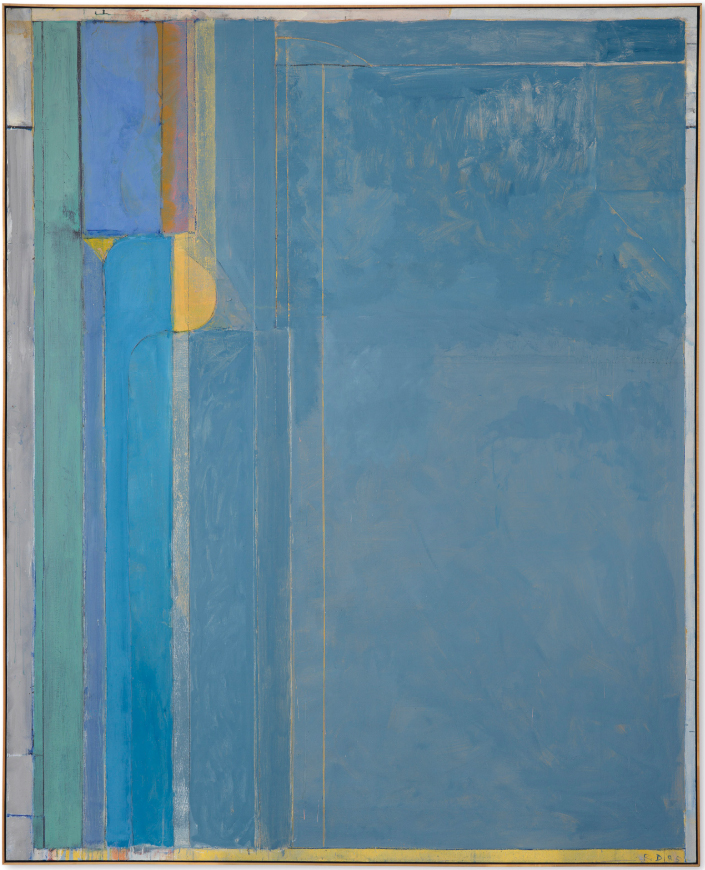 Richard Diebenkorn (1922-1993), Ocean Park #137, painted in 1985. 100 x 81 in (254 x 205.7 cm). Questa tela è stata venduta stanotte da Christie's a New York per $22,587,500