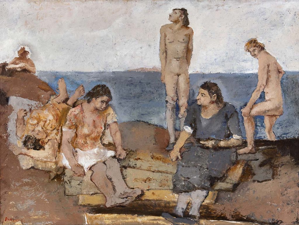 LOTTO 246 -FAUSTO PIRANDELLO, Donne al mare, 1930-31. Olio su tavola, 61 x 81 cm Stima: 70.000-100.000 euro.