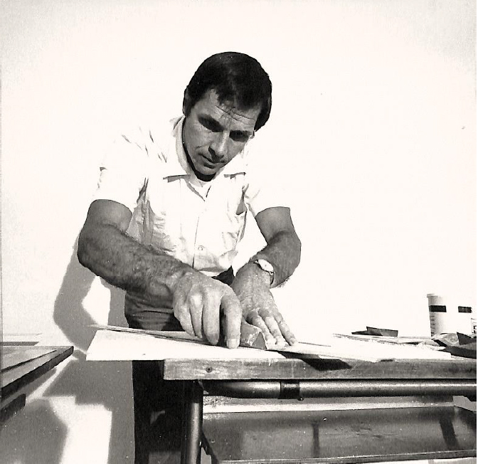 Alberto Zilocchi nel suo studio