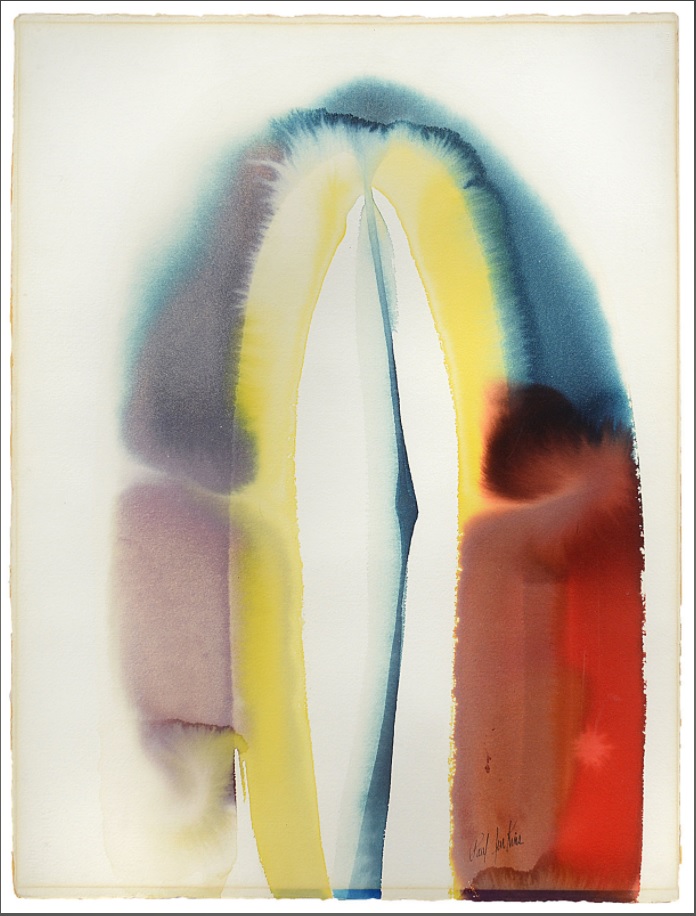  PAUL JENKINS, Phenomena Rockefeller Arch, 1962 acquerello su carta 77x57 cm