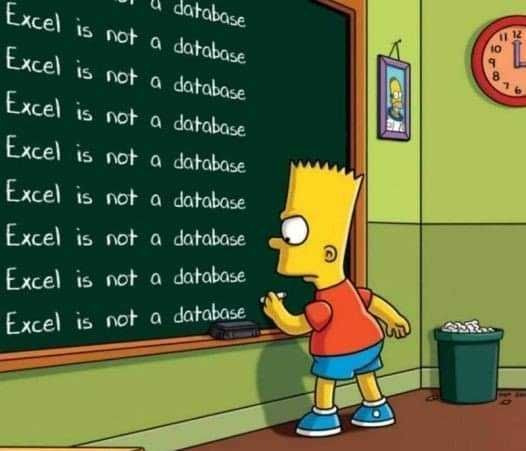 Excel is not a database